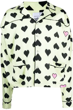 Natasha Zinko Pixel-heart print shirt