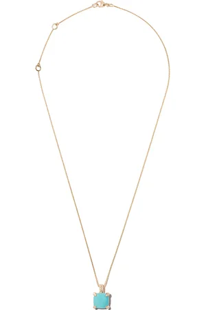David Yurman 18kt yellow Ch??telaine turquoise and diamond pendant necklace