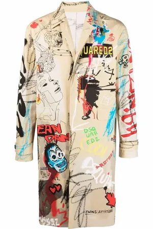 Dsquared2 Graphic-print single-breasted coat