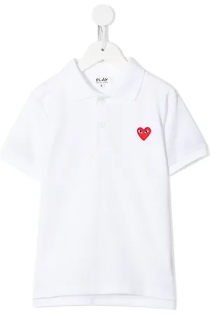 Comme des Garçons Heart-logo cotton polo shirt