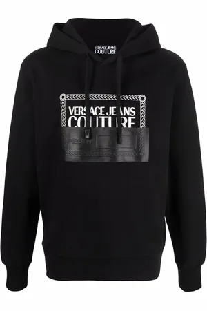 VERSACE Logo-print cotton hoodie
