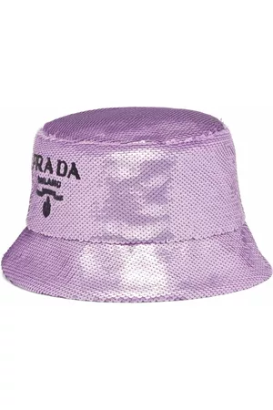 Prada Women Hats - Logo-embellished sequined bucket hat