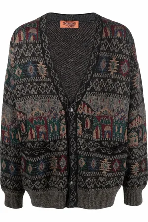 Missoni 1980s intarsia knit V-neck cardigan