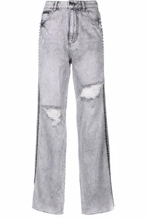 Philipp Plein Crystal ripped straight jeans