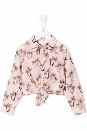 Palm Angels Palm-tree print knot shirt