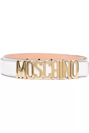 Moschino Women Belts - Logo-letter leather belt