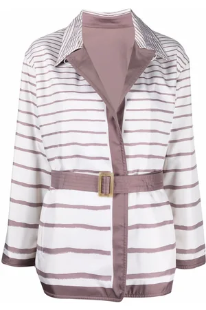 Hermès 2000s reversible striped belted jacket