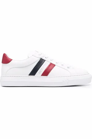 Moncler Side-stripe leather sneakers