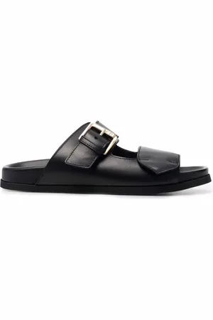 Nº21 Buckled leather slides