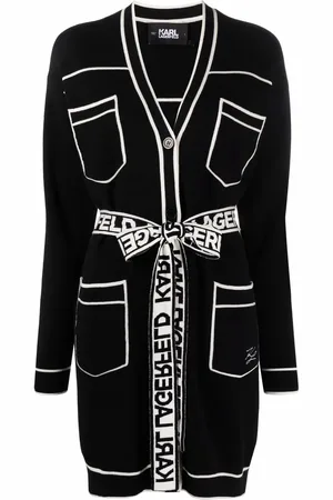 Karl Lagerfeld V-neck two-tone cardigan