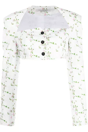 Serafini Women Blouses - Cropped floral-print blouse