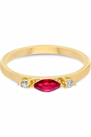 DELFINA DELETTREZ 18kt yellow Dancing Diamonds ruby ring
