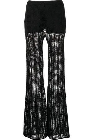 DION LEE Crochet-knit flared trousers
