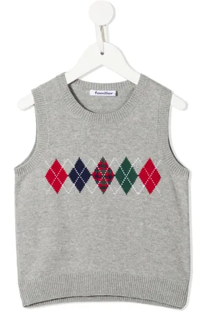 Familiar Argyle knit sleeveless sweater