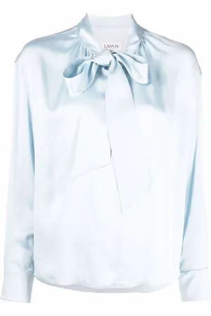 Lanvin Ribbon-fastened silk blouse