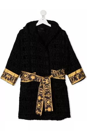 Versace Kids Baroque-print tie-waist robe