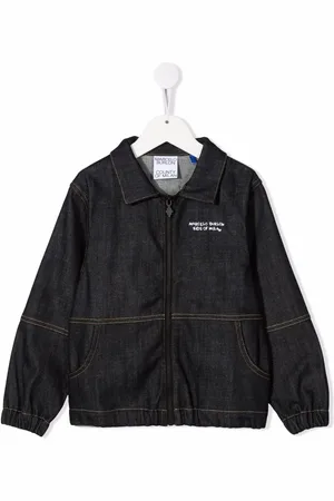 MARCELO BURLON Logo-embroidered denim jacket