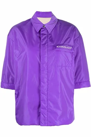 Khrisjoy Logo-print short-sleeved shirt jacket