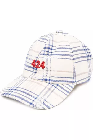 424 FAIRFAX Men Caps - Checked logo-embroidered cap