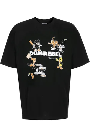 DOMREBEL Distressed Tiger logo-print T-Shirt - Black