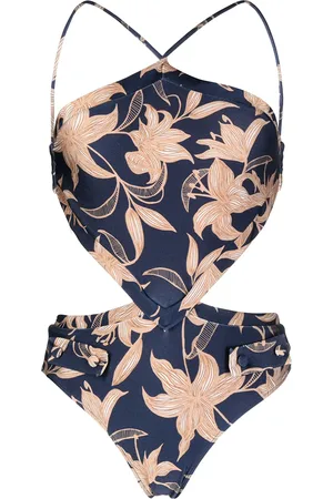 PATBO Floral-print cut-out swimsuit