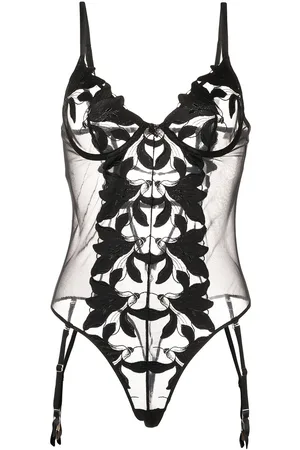 FLEUR DU MAL Lily embroidered cupped bodysuit