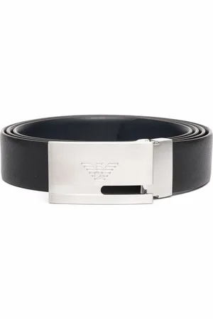Emporio Armani Logo-buckle leather belt