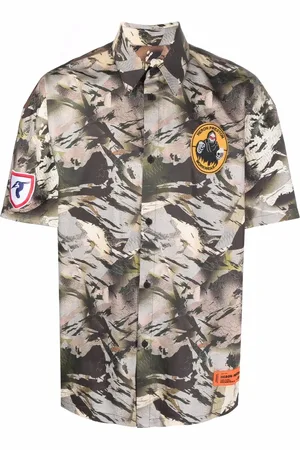 Heron Preston Camouflage-print bowling shirt