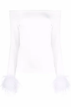 Atu Body Couture Feather cuffs off-shoulder top