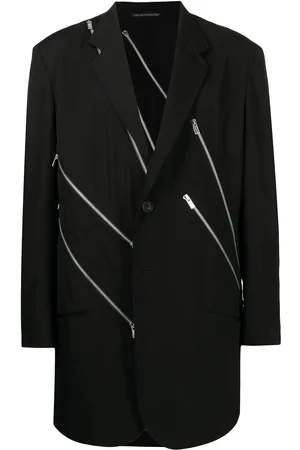 YOHJI YAMAMOTO Zip-embellished single-breasted blazer