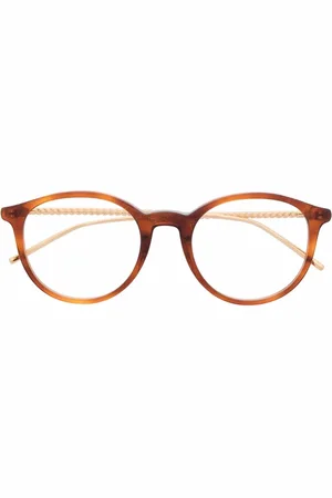 Boucheron Eyewear Round-frame tortoiseshell glasses
