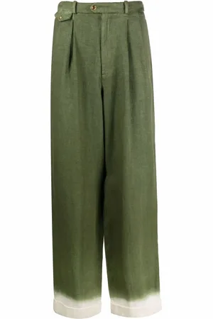 NICK FOUQUET Wide-leg contrast-cuff trousers