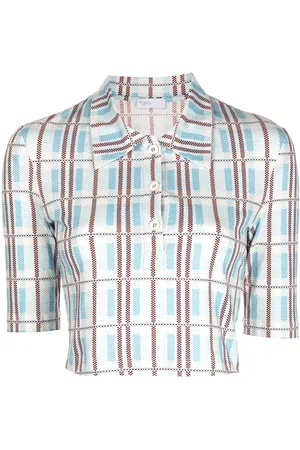 ROSETTA GETTY Cropped check-print shirt