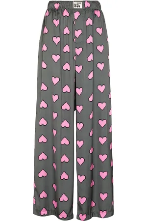 Natasha Zinko Heart-print wide-leg trousers