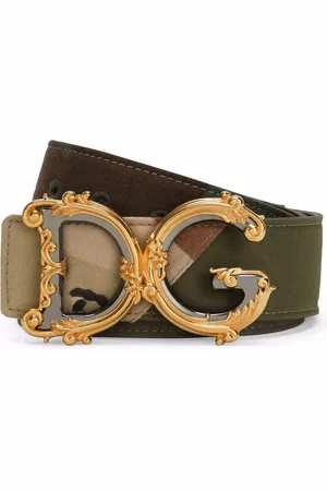 Dolce & Gabbana Camouflage baroque-logo buckle belt