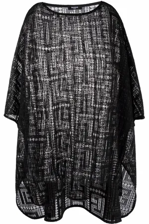 Balmain Monogram motif semi-sheer beach dress