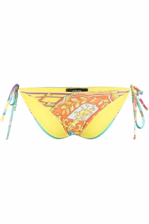 VERSACE Baroque pattern-print bikini bottoms