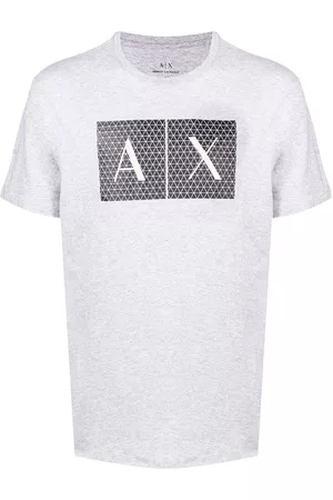 Armani Exchange Men Long Sleeve Polo Shirts - Logo-print T-shirt