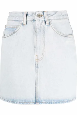 OFF-WHITE Logo-print denim skirt