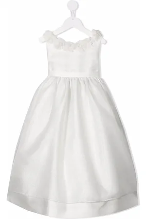 LA STUPENDERIA Floral-appliqué glittered dress