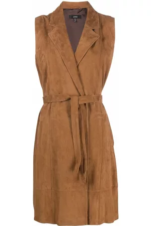 Arma Sleeveless belted suede trench coat