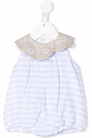 LA STUPENDERIA Collared stripe-print bodysuit