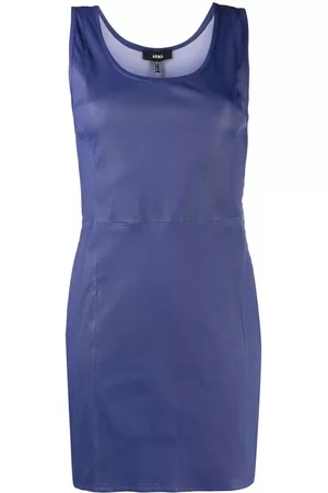 arma leder Women Sleeveless Dresses - Sleeveless leather mini dress
