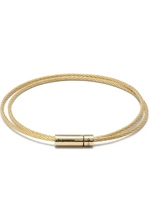 Le Gramme 15g polished yellow double cable bracelet