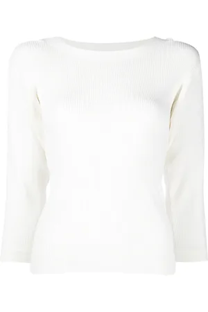 Edward Achour Paris Button-sleeve wide neck top