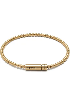 Le Gramme 15g brushed yellow beaded bracelet