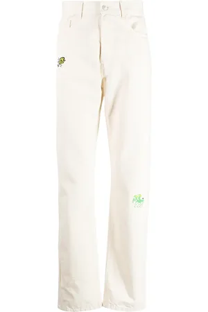 CARNE BOLLENTE Embroidered-motif straight-leg jeans