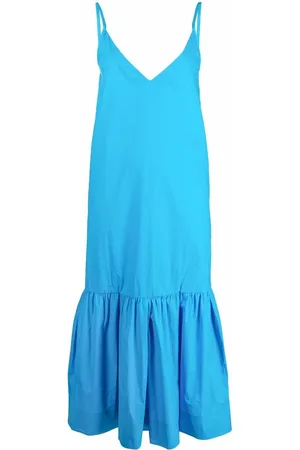 Plan C Ruffle-hem sleeveless midi dress