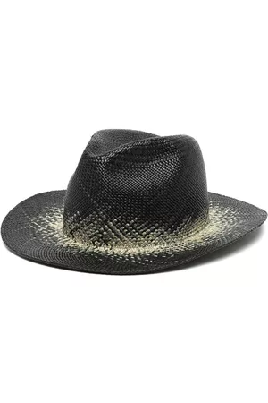 Yohji Yamamoto Gradient linen-straw trilby hat