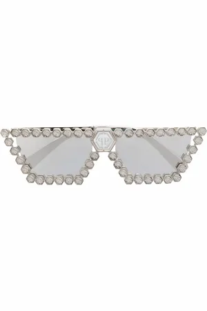 Philipp Plein Crystal-embellished square-frame sunglasses